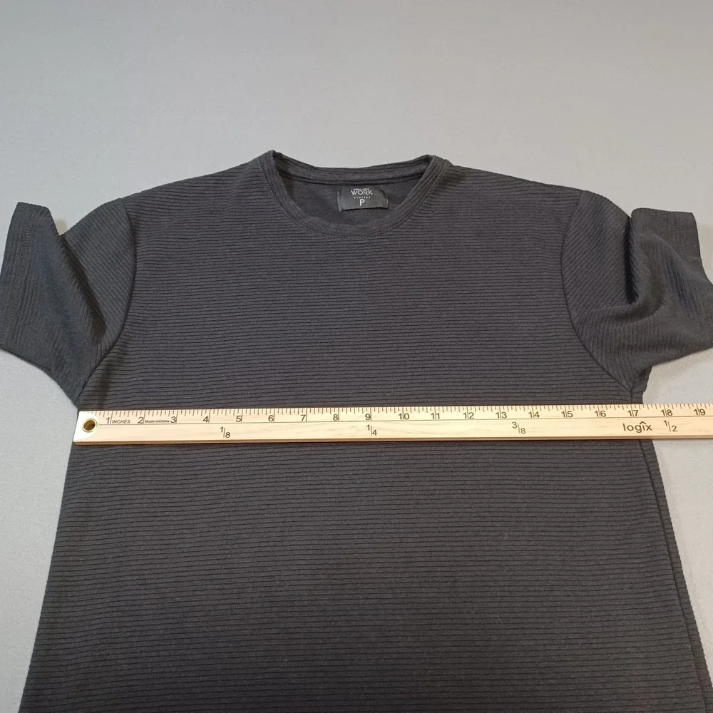 Angelo Litrico Work Comfort Black Ribbed Short Sleeve T-Shirt Size P Mens - Picture 4 of 7